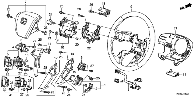 2017 Honda Odyssey Steering Wheel (SRS) Diagram