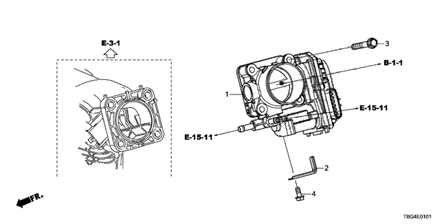 2017 Honda Civic Throttle Body (2.0L) Diagram