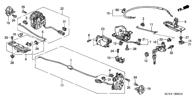 2005 Honda Element Tailgate Lock Diagram