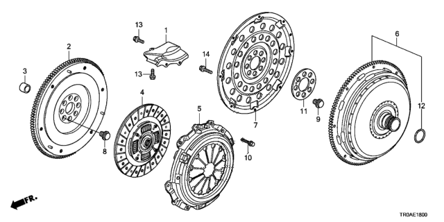 2013 Honda Civic Clutch - Torque Converter (1.8L) Diagram