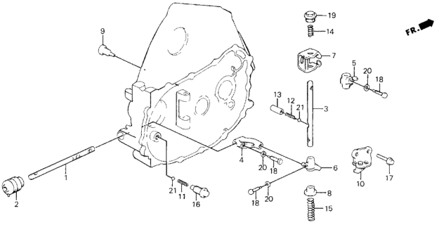 1991 Honda Civic MT Shift Rod - Shift Holder Diagram