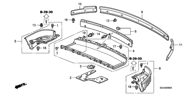 2009 Honda S2000 2 Door BASE KA 6MT Rear Tray Diagram