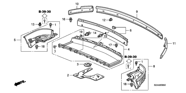 2009 Honda S2000 Rear Tray Diagram