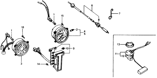 1979 Honda Civic Speedometer Assy. (Nippon Seiki) Diagram for 37201-634-785