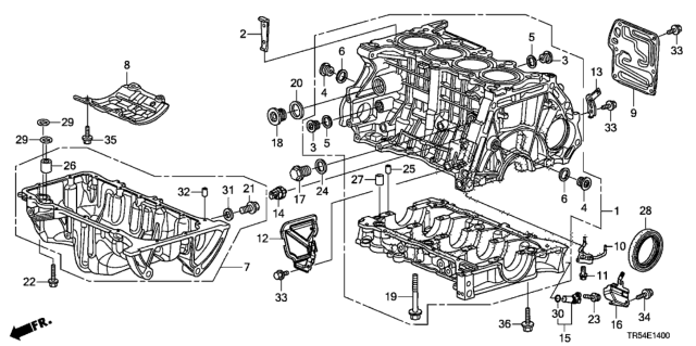 2014 Honda Civic Cylinder Block - Oil Pan Diagram