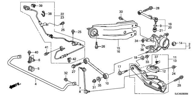 2013 Honda Ridgeline Link, Right Rear Stabilizer Diagram for 52320-SJC-A03