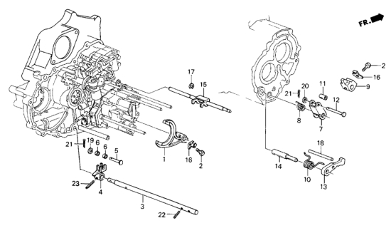 1987 Honda Civic 4 Door GL KA 4AT AT Shift Lever Shaft Diagram