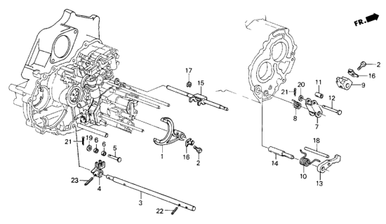 1986 Honda Civic AT Shift Lever Shaft Diagram