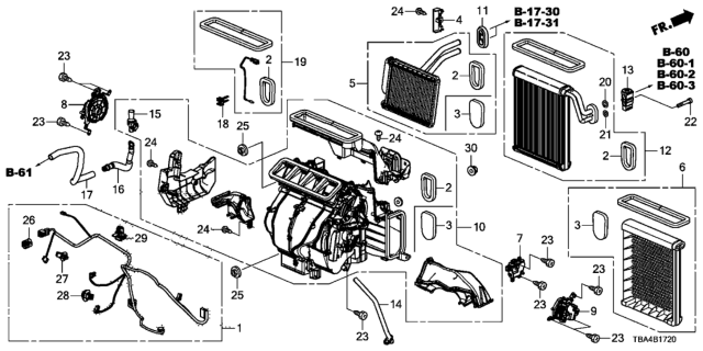 2016 Honda Civic Heater Unit Diagram