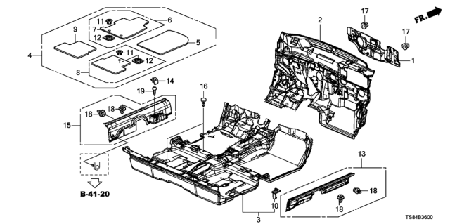 2014 Honda Civic Floor Mat Diagram