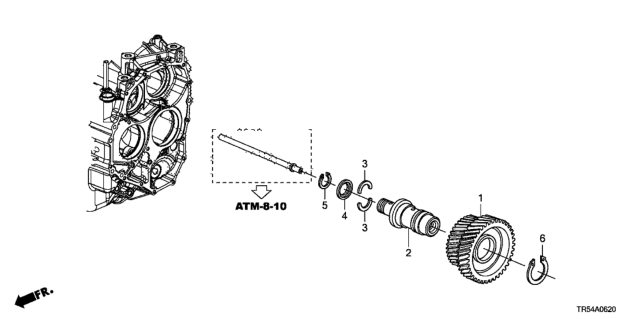 2012 Honda Civic 4 Door GX (NAVIGATION) KA 5AT AT Idle Shaft Diagram