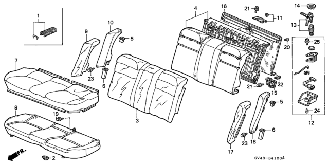 1995 Honda Accord Rear Seat Diagram