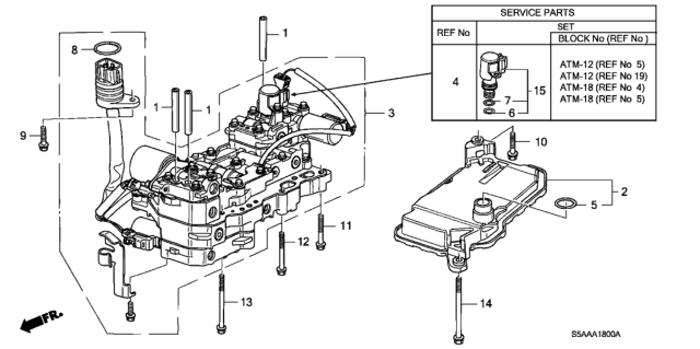 2004 Honda Civic 4 Door GX KA CVT CVT Valve Body (CVT) Diagram