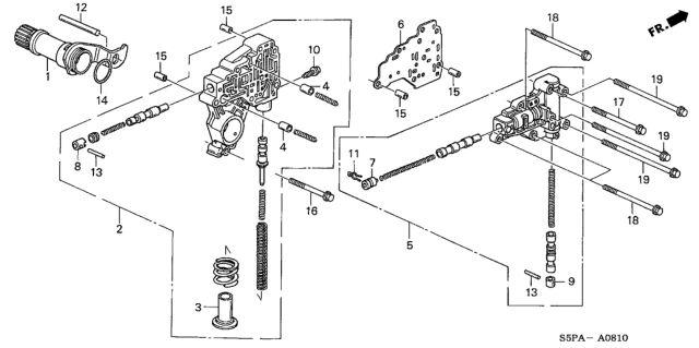 2005 Honda Civic AT Regulator Body Diagram 1