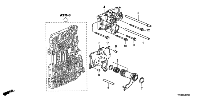 2012 Honda Civic AT Regulator Body Diagram