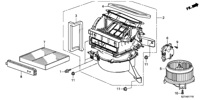2016 Honda CR-Z Blower Sub-Assy. Diagram for 79305-SZT-A42