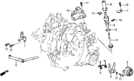1986 Honda Civic Fork, Clutch Release Diagram for 22821-PG1-000