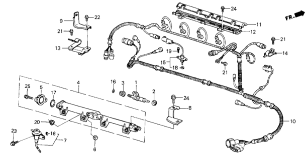 1987 Honda Civic 3 Door SI (1500) KA 5MT Fuel Pipe Diagram