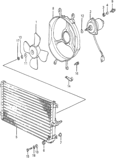 1982 Honda Accord A/C Air Conditioner - Fan (Denso) Diagram