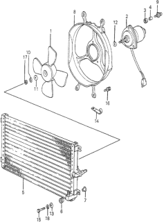 1982 Honda Accord Condenser Assy. Diagram for 38600-SA5-003