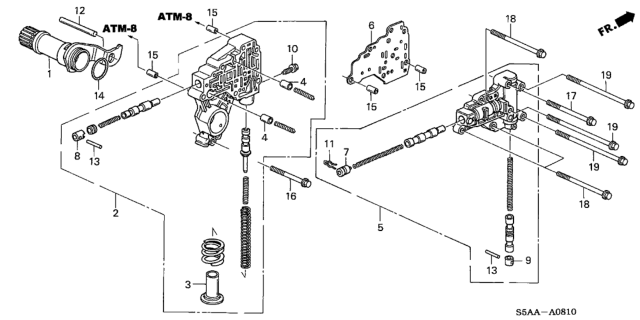 2004 Honda Civic AT Regulator Body Diagram