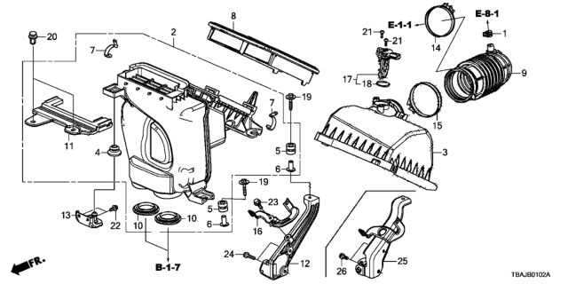 2019 Honda Civic Air Cleaner (2.0L) Diagram