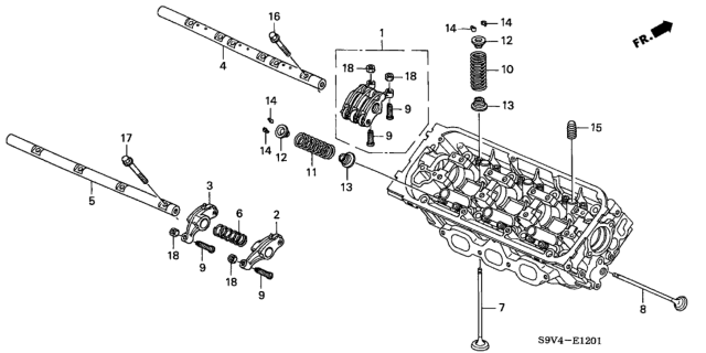 2004 Honda Pilot Valve - Rocker Arm (Rear) Diagram