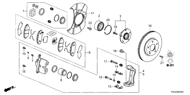 2021 Honda Civic Front Brake Diagram