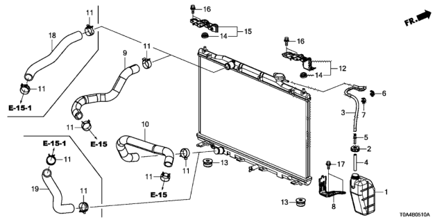 2016 Honda CR-V Hose, Water Upper Diagram for 19501-5LA-A00