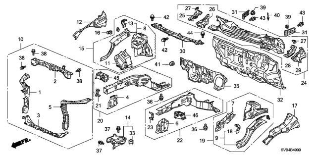 2010 Honda Civic Dashboard (Lower) Diagram for 61500-SNE-A11ZZ