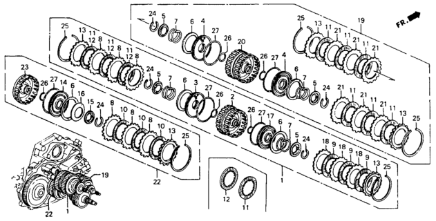 1993 Honda Accord Piston, Clutch (L-H) Diagram for 22570-PX4-000