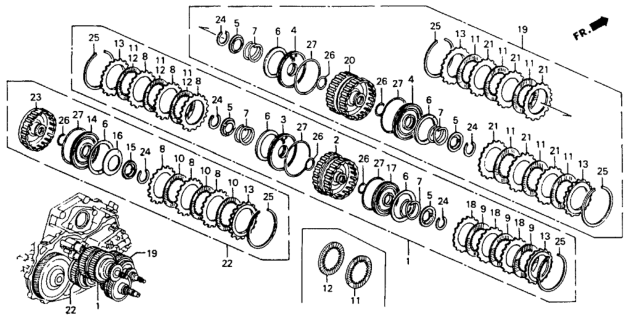 1990 Honda Accord Clutch Assy. (3-4) Diagram for 22650-PX4-000