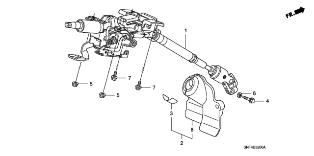 2010 Honda Civic 4 Door GX KA 5AT Steering Column Diagram