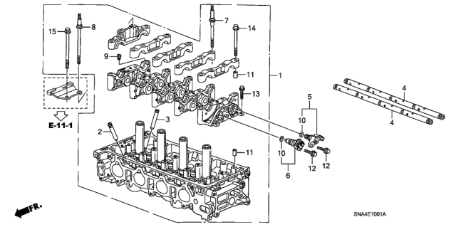 2008 Honda Civic Cylinder Head (2.0L) Diagram