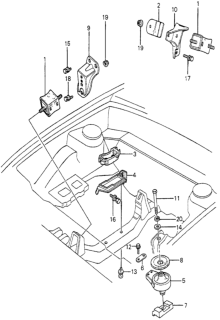 1979 Honda Prelude Bracket, RR. Engine Mounting Diagram for 50827-692-000