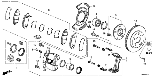 2016 Honda HR-V Front Brake Diagram