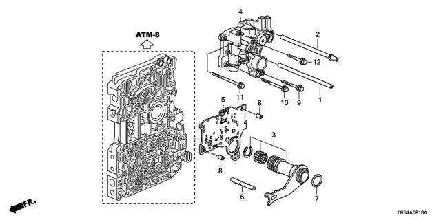 2012 Honda Civic 4 Door GX (NAVIGATION) KA 5AT AT Regulator Body Diagram