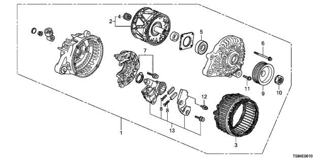 2012 Honda Civic Pulley Diagram for 31141-R1A-A01