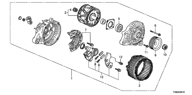 2012 Honda Civic Alternator (Mitsubishi) (1.8L) Diagram