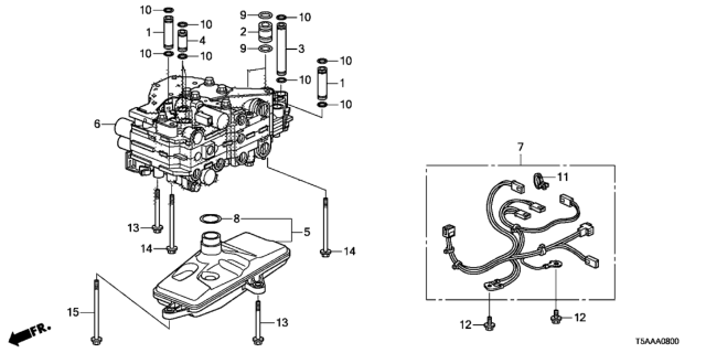 2019 Honda Fit AT Valve Body Diagram