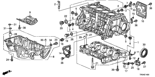 2012 Honda Civic Cylinder Block - Oil Pan (1.8L) Diagram