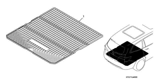 2017 Honda Pilot 5 Door EX-L (AWD/SENSING) KA 6AT Folding Cargo Tray Diagram