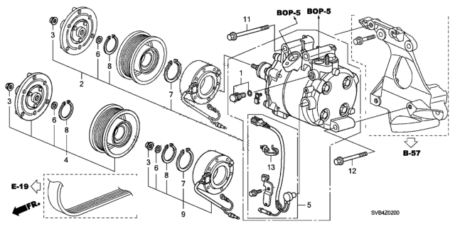 2010 Honda Civic A/C Compressor Diagram