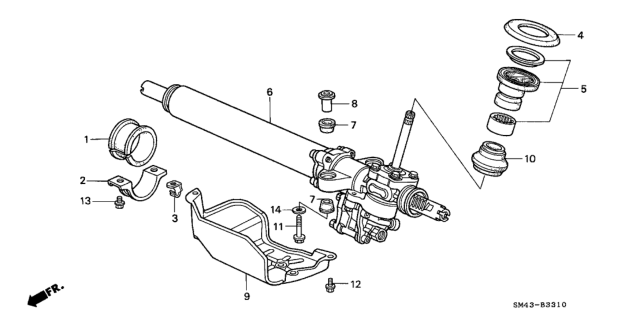 1993 Honda Accord P.S. Gear Box Diagram