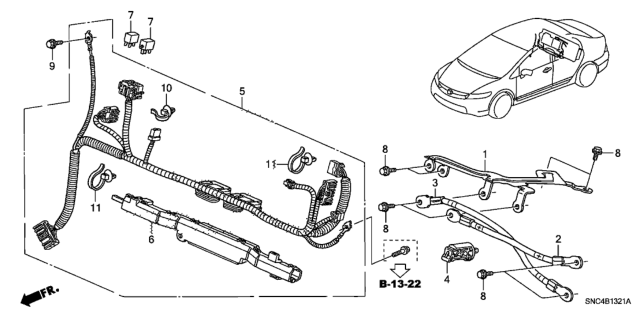 2011 Honda Civic Cable, Down Convertor Plus Diagram for 1F131-RMX-000