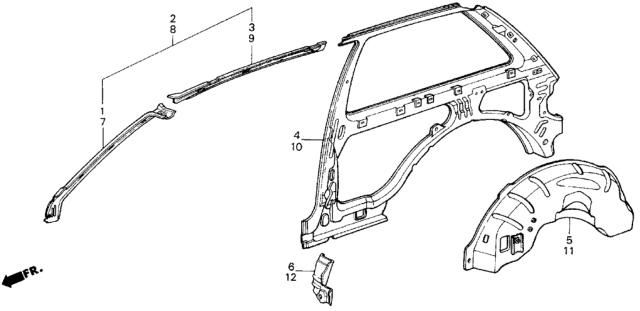 1987 Honda Civic Rail, L. FR. (Inner) Diagram for 70640-SB3-660ZZ