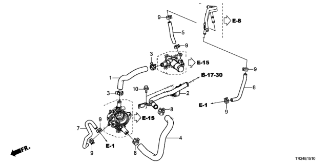 2013 Honda Civic Pipe, Heater Diagram for 19510-RW0-A00
