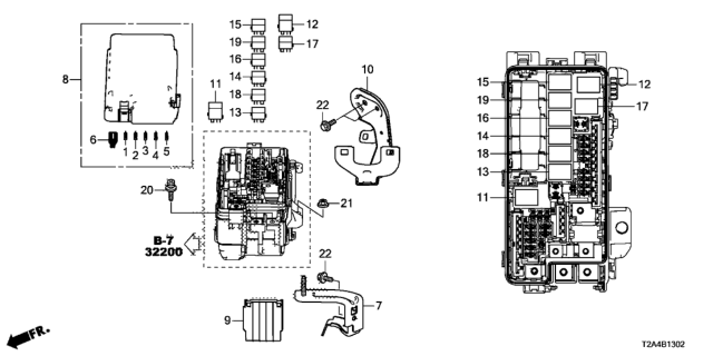 2013 Honda Accord Cover,Relay Box Diagram for 38256-T2F-A12