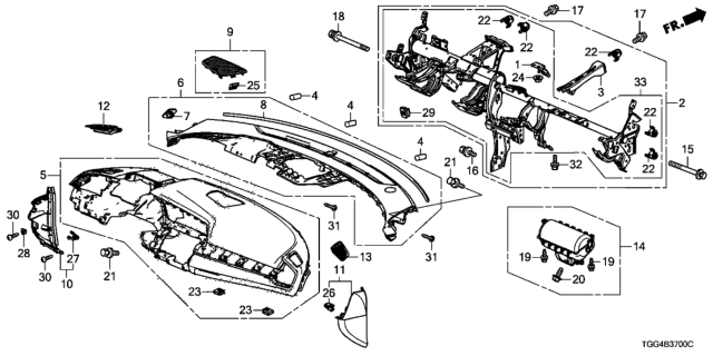 2020 Honda Civic Garnish Assy., FR. Defroster *NH900L* (DEEP BLACK) Diagram for 77104-TEC-P02ZA
