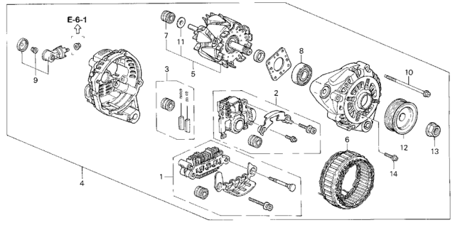 1995 Honda Accord Terminal Set Diagram for 31123-P0G-A03